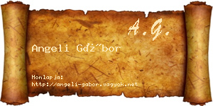 Angeli Gábor névjegykártya