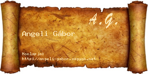 Angeli Gábor névjegykártya